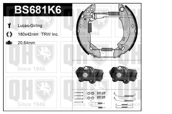 QUINTON HAZELL Комплект тормозных колодок BS681K6